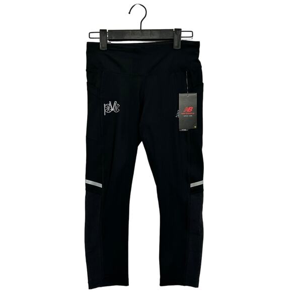New Balance Mid Rise Fitted Cycling Impact Capri Leggings NWT Women's Sz S Black - Picture 1 of 10
